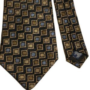 Louis Feraud Multicolor Geometric Neck Tie 100% Silk Made In USA